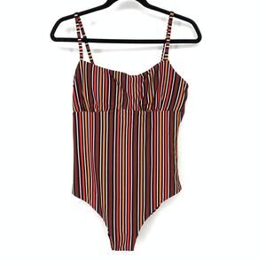 JETS Australia Bedouin Stripe Tank One-Piece Swimsuit Womens Size US 10